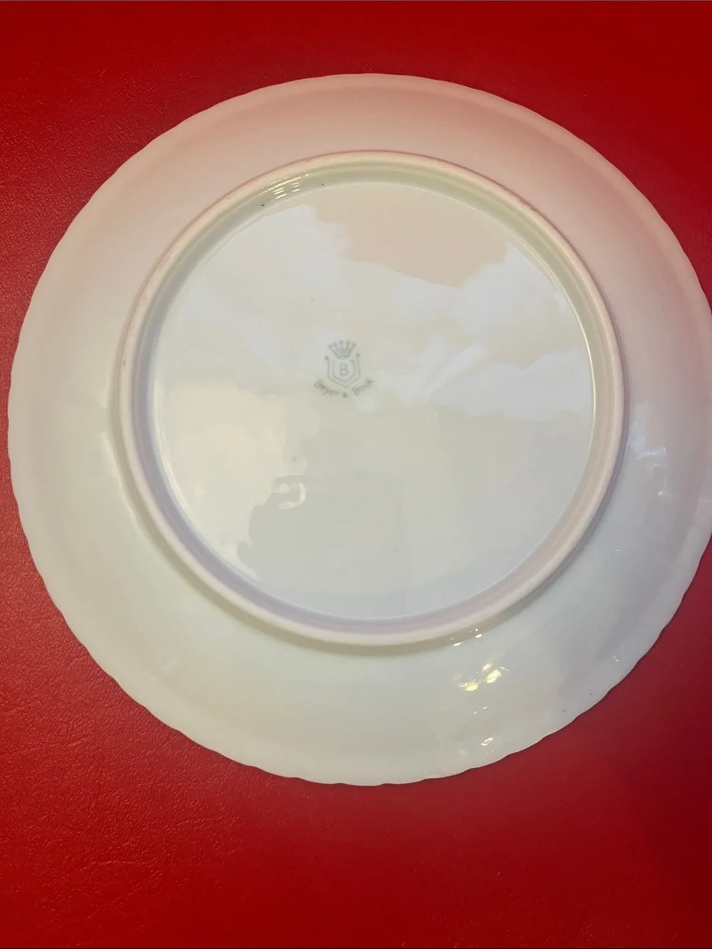 Vintage Beyer & Bock Prussia Hand Painted Fruit plum motif plate Plate 7”3/4 D